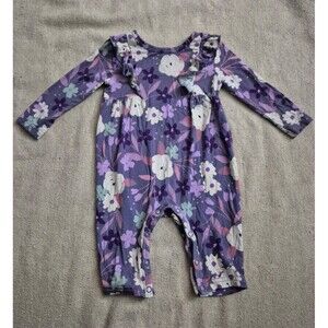 Little Sleepies play sugar plum floral romper size 0-3 months